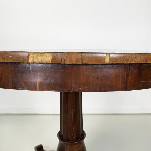 Italian Round Wood Dining Table, 1800s For Sale - Image 4 of 16