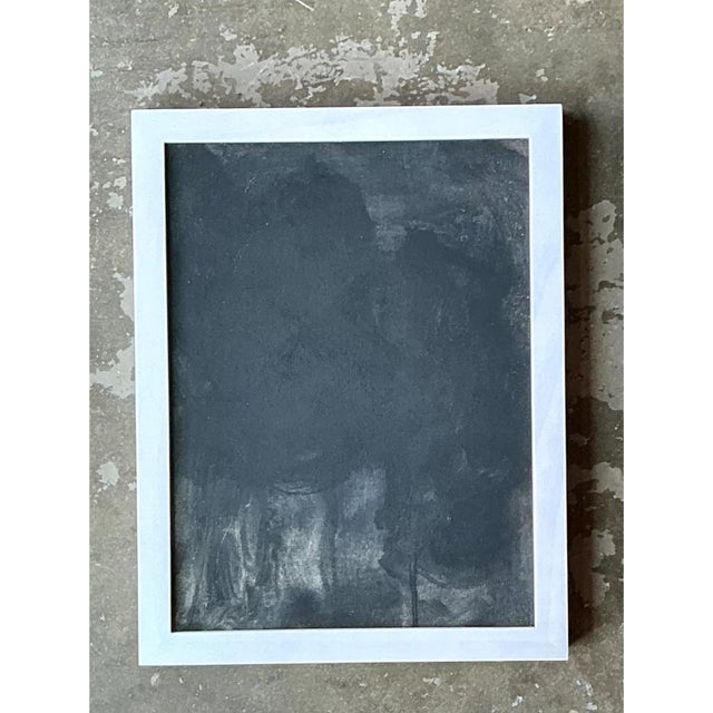 Vintage Black and White Abstract Expressionist Painting For Sale In West Palm - Image 6 of 12