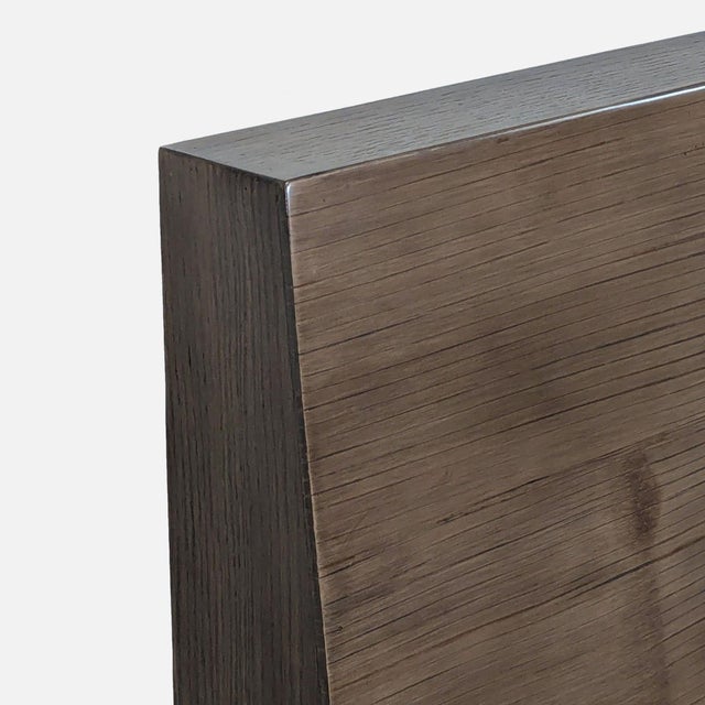 Wood Restoration Hardware Modern Wood Platform Bed Frame With Tall Headboard For Sale - Image 7 of 8
