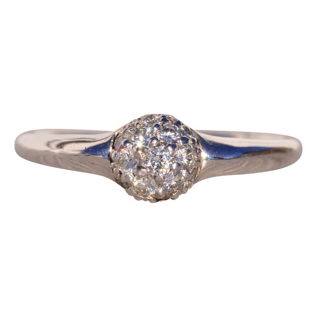 The Holly Tree: Designer Signed Natural Diamond Bombe Ring in Platinum For Sale