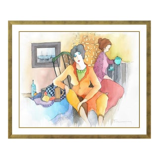 Late 20th Century Quiet Moments during Tea Time, Itzchak Tarkay For Sale