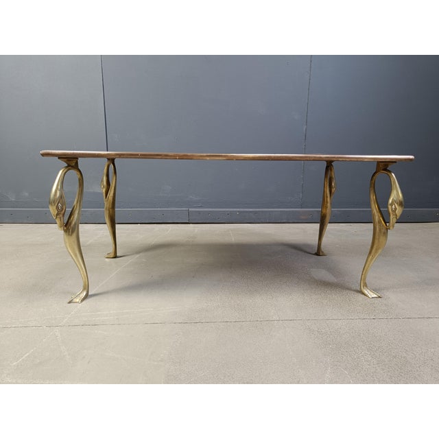 Vintage Brass Swan Coffee Table, 1970s For Sale - Image 9 of 11
