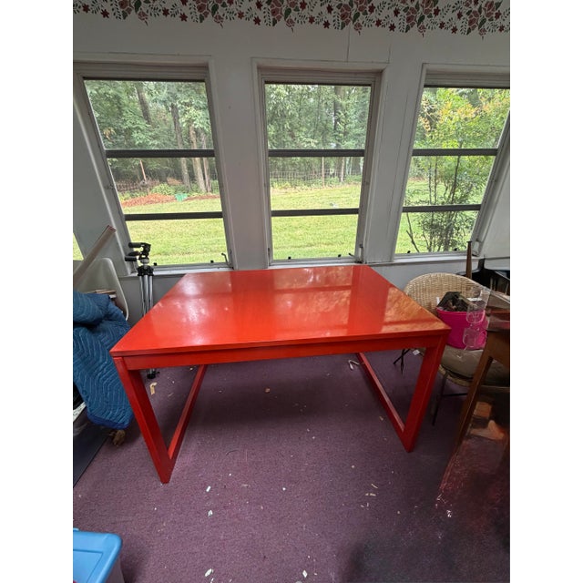 Contemporary Vintage Dining Table With Extender Leaf Circa 1970s After Baughmann Style For Sale - Image 3 of 18