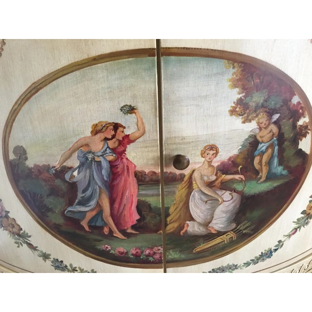 Vintage Adams Style Hand Painted Demilune Commode For Sale In Detroit - Image 6 of 10
