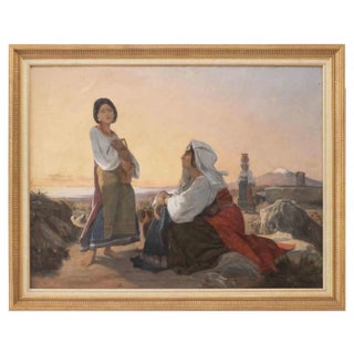 Henri Lehmann, Water Carriers in Naples, Original Oil Painting, 19th Century For Sale