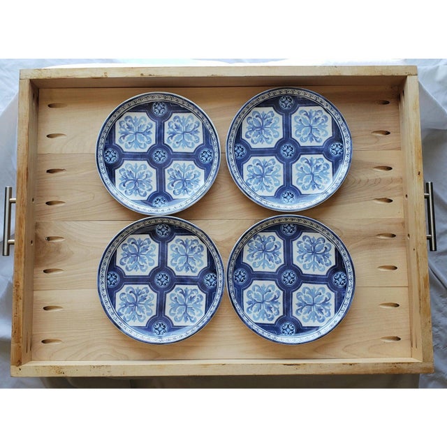 Williams-Sonoma Porto Blue & White Salad Plates – Set of 12 | Coastal Portuguese Ceramic For Sale - Image 10 of 11