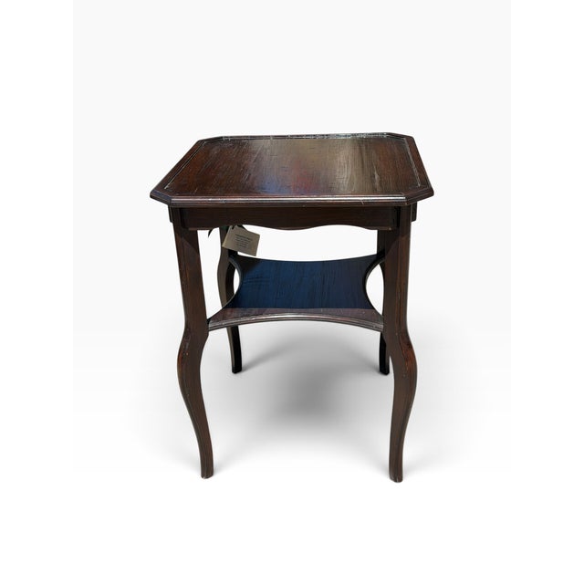 19c Style Ebonized Italian Walnut Two Tier Side Table or Nightstand For Sale - Image 4 of 7