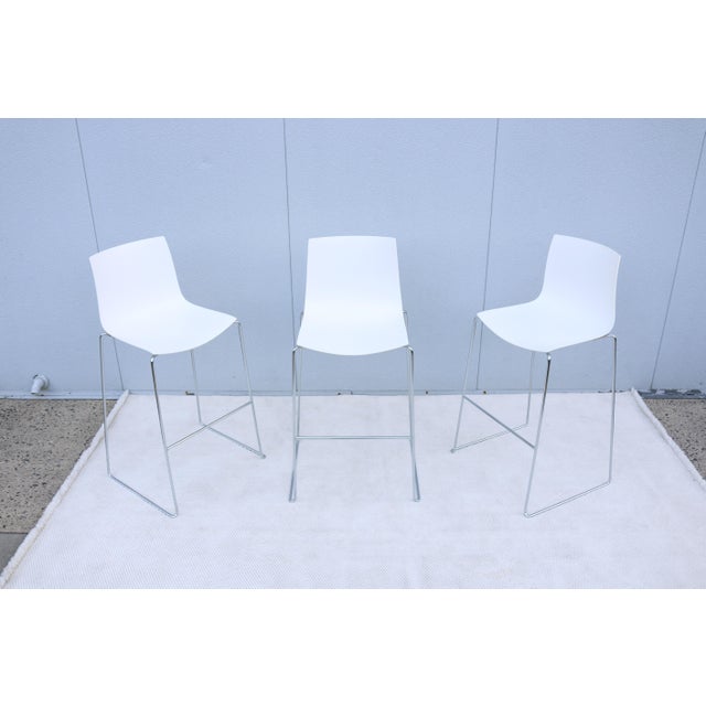 Italian Lievore Altherr Molina for Arper Stackable Catifa Bar Stools, Set of 3 For Sale - Image 11 of 18