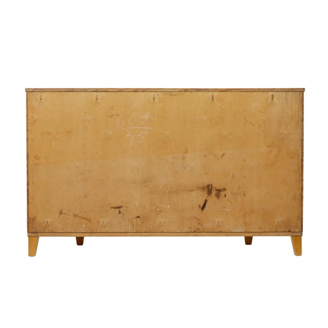 Wood Mid-Century Scandinavian Birch and Walnut Shaped Sideboard, 1950s For Sale - Image 7 of 10