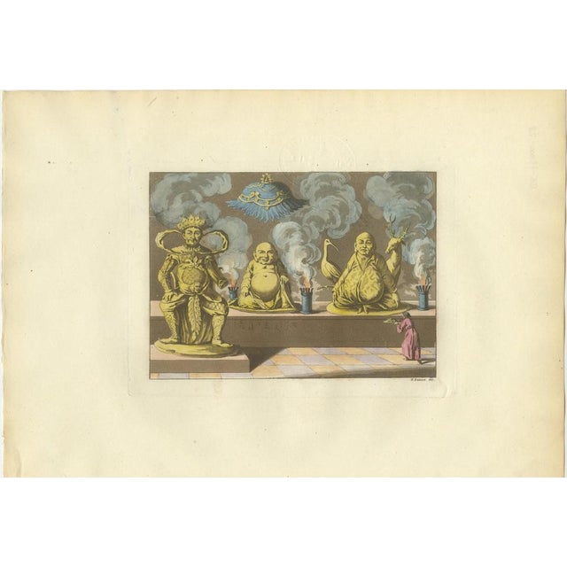 Ferrario, Chinese Religious Figures and Temple Statues Costumes, 1815, Print For Sale - Image 3 of 14