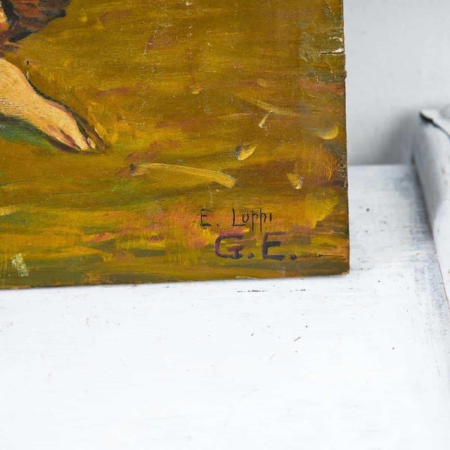E. Luppi, Jupiter and Antiope, 2000s, Oil on Panel For Sale - Image 3 of 6