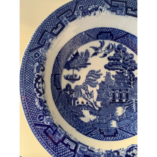 Ceramic Vintage Blue & White Ailertons England Willow Plates- Set of 2 For Sale - Image 7 of 9