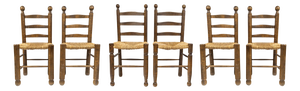 20th Century Dining Chairs in Wood and Cane by Charles Dudouyt, 1930s, Set of 6