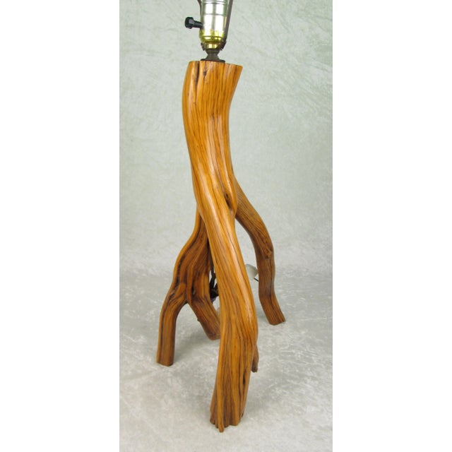 Mid 20th Century Rustic Folk Art Freeform Wooden Tree Branch Lamp For Sale - Image 5 of 12