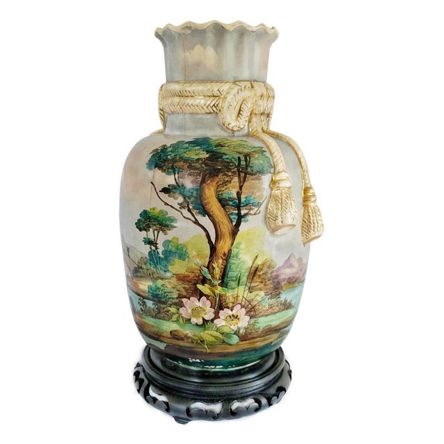 Vintage Japanese Nippon Morimura Style Gold Gilt Landscape Vase For Sale - Image 13 of 13