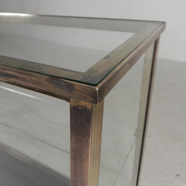 Glass Counter Display Case with a Brass Frame and Glass Shelves, 1930s For Sale - Image 11 of 18