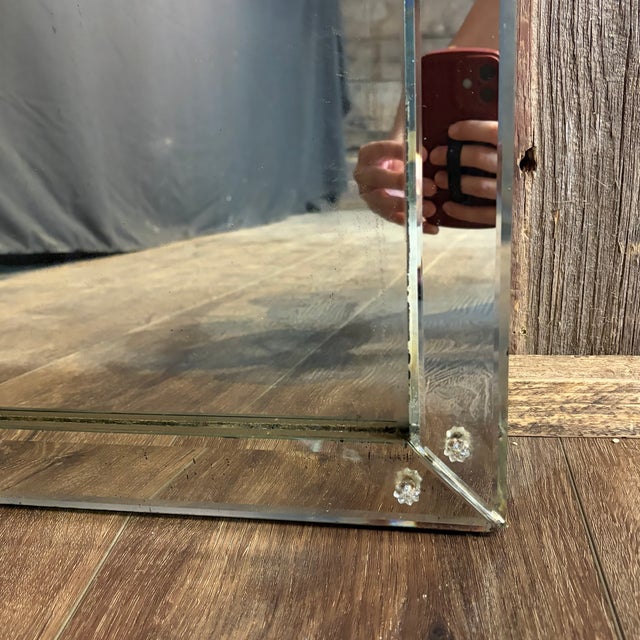 1920s Antique Venetian Engraved Neoclassical Wall Mirror For Sale - Image 5 of 7