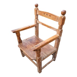 Spanish Armchair in Pine Wood For Sale