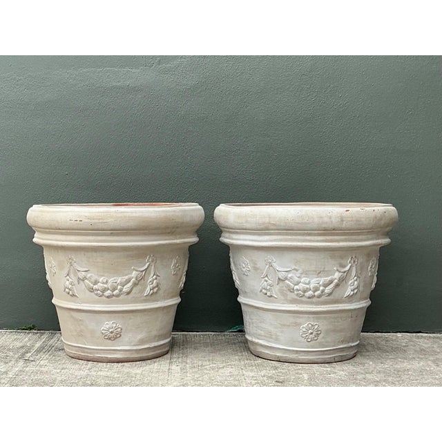 Vintage Italian Terracotta Planters - A Pair For Sale - Image 14 of 14