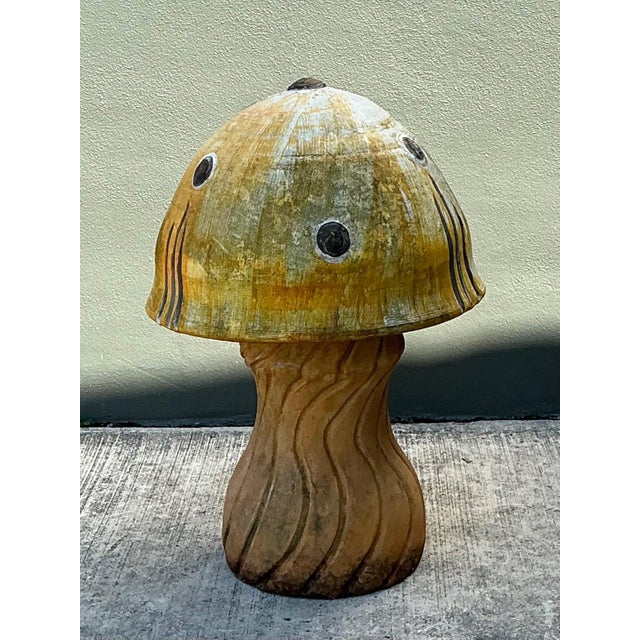 Mid 20th Century Vintage Distressed Garden Mushroom Statue For Sale - Image 5 of 15