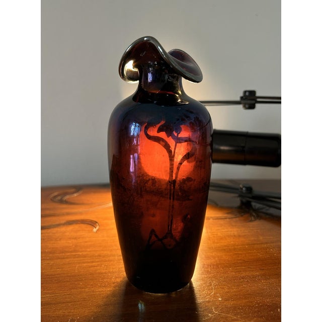 Iridescent Glass Soliflore Vase with Sterling Overlay For Sale - Image 14 of 16