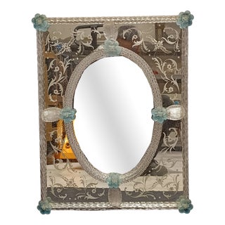 Antique Murano Glass Mirror, 1950s For Sale