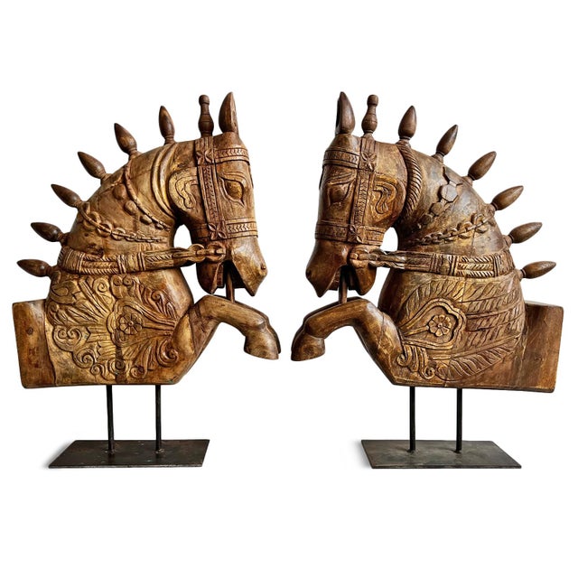 Wood Carved Marwari Jumping Horse on Stand For Sale - Image 7 of 11