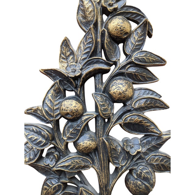 Vintage Citrus Lemon Tree Topiary Sculptural Wall Art- A Pair For Sale - Image 11 of 14