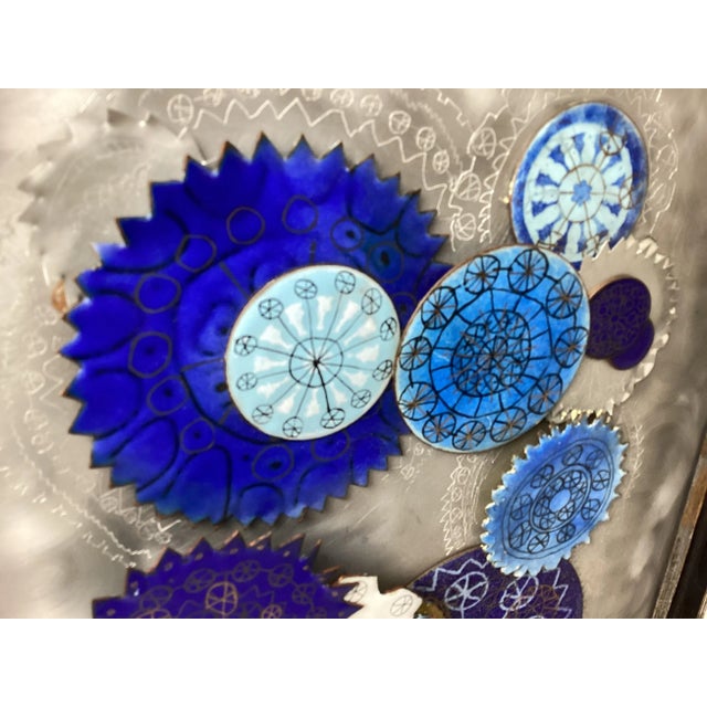 Linda Gissen Enamel on Copper Metal Wall Sculpture. 12.75 wide by 16.75" tall and 1.75 deep. Linda Gissen (1938-2015) is a...