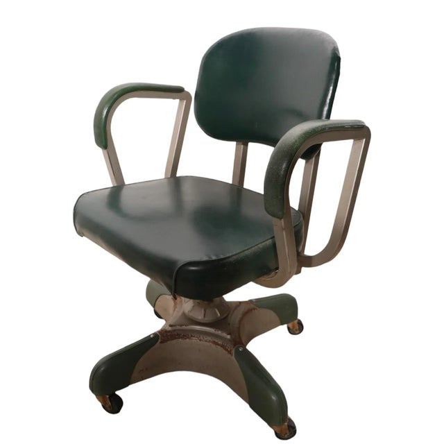 Mid Century Machine Age Industrial Swivel Tanker Office Chair by Harter Metal Furniture Ltd. For Sale - Image 13 of 13
