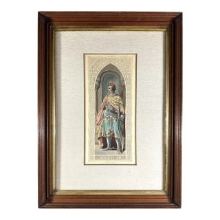 Otto II, Hand Colored Engraving by Karl Kappes, Ca. 1845, Framed For Sale