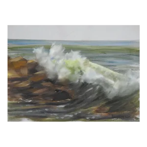 Late 20th Century Seascape Crashing Waves Painting