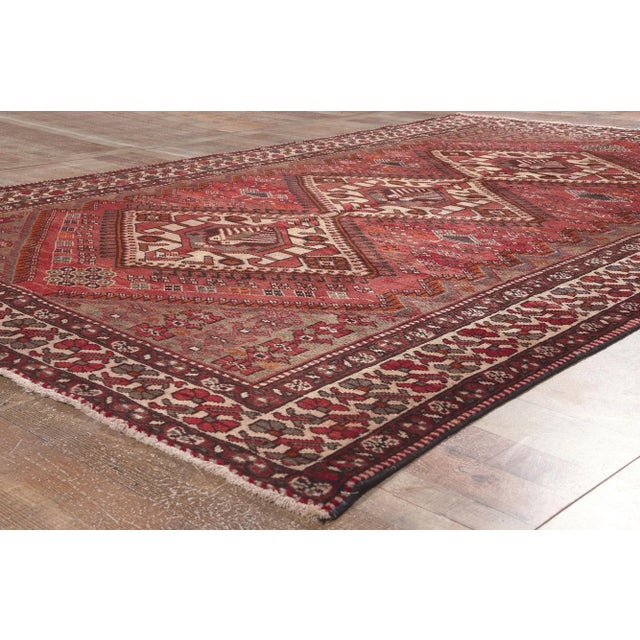 Textile Mid 20th Century Mid 20th Century Vintage Persian Hamadan Rug - 06'04 x 09'10 For Sale - Image 7 of 9