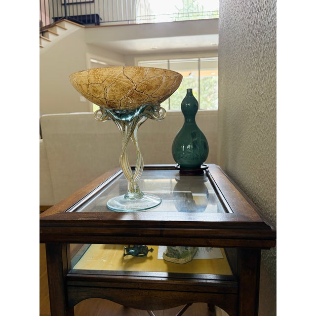 1980s 1980s Jozefina Krosno Polish Art Glass “Jellyfish” Pedestal Bowl, Attributed For Sale - Image 5 of 10