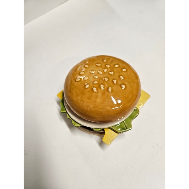 Vintage Ceramic Hamburger Coaster Set With Saucer - 8 pcs For Sale - Image 13 of 14