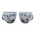 Royal Copenhagen Denmark 081 Plain Blue Flower Fluted Flat Cup Pair For Sale
