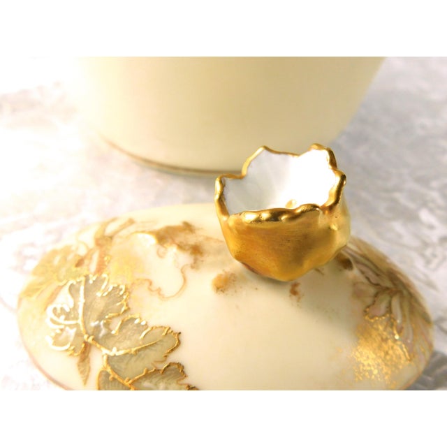 1910s Alfred Lanternier Limoges Hand Painted Cream Bisque Chocolate Pot For Sale - Image 10 of 17