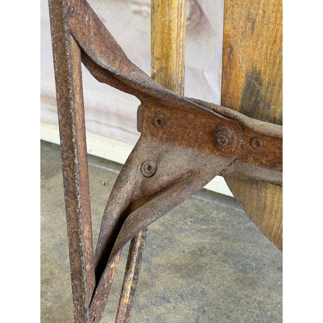 Antique American Wooden Sled With Original Red Graphics For Sale - Image 17 of 18