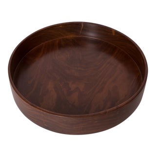 Hand Carved Corteza Lingnum Vitae Cylindrical Bowl For Sale