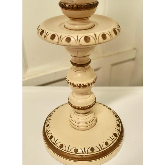 Folk Art Carved and Painted Table Lamp, 1960s For Sale - Image 6 of 8