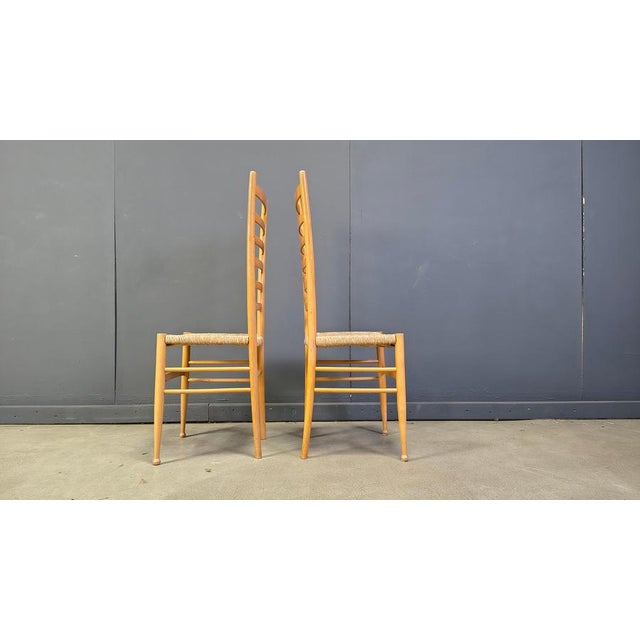 Gio Ponti Italian Beechwood Ladder Back Chairs, 1970s, Set of 6 For Sale - Image 4 of 14