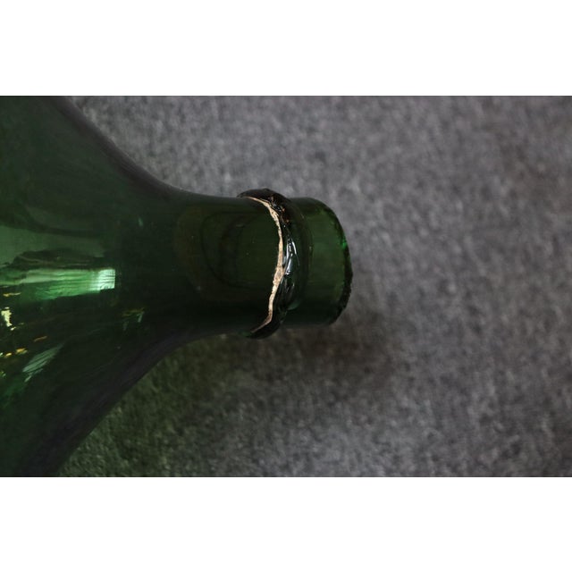 Vintage Italian Emerald Green Blown Glass Teardrop-Form Demijohn Carboy For Sale - Image 16 of 18
