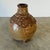 Vintage Brutalist Hand Thrown Pottery Footed Vase With Brutalist Pattern in Tan and Brown For Sale In Los Angeles - Image 6 of 7