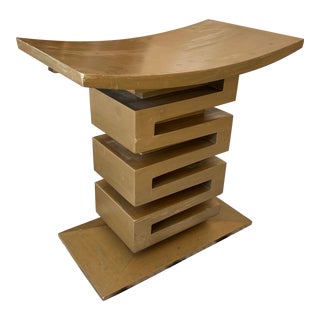 Thomas Pheasant for Baker Furniture Thassos Stool in Gold For Sale