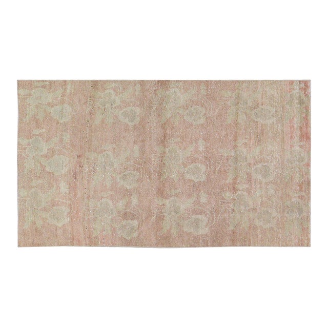 Vintage Turkish Oushak Hand Knotted Wool Rug, 3'9''x6'8'' For Sale