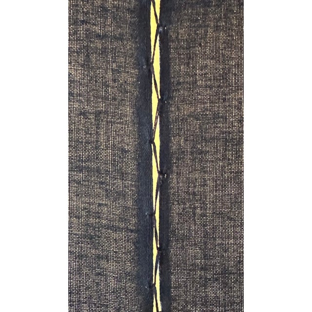 Kinetic Spatial Boundary - Geometric Indigo Textile Art For Sale - Image 6 of 7