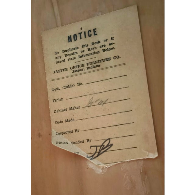 1950s Federal Style Jasper Co Oak Writing Desk For Sale In Washington DC - Image 6 of 7