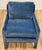 Vintage Newly Upholstered MCM Blue Velvet Parsons Chair For Sale In Kansas City - Image 6 of 11