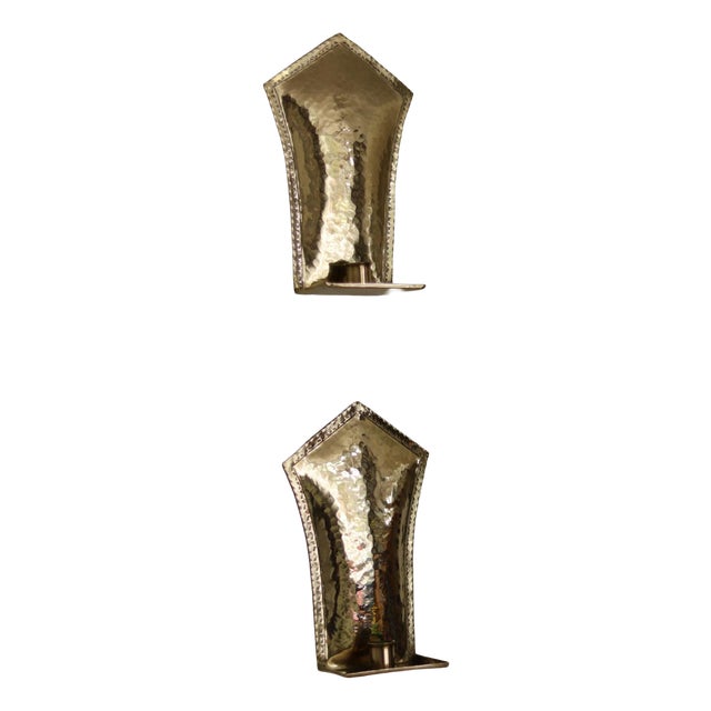 Mid-Century Modern Swedish Brass Sconces, Set of 2 For Sale