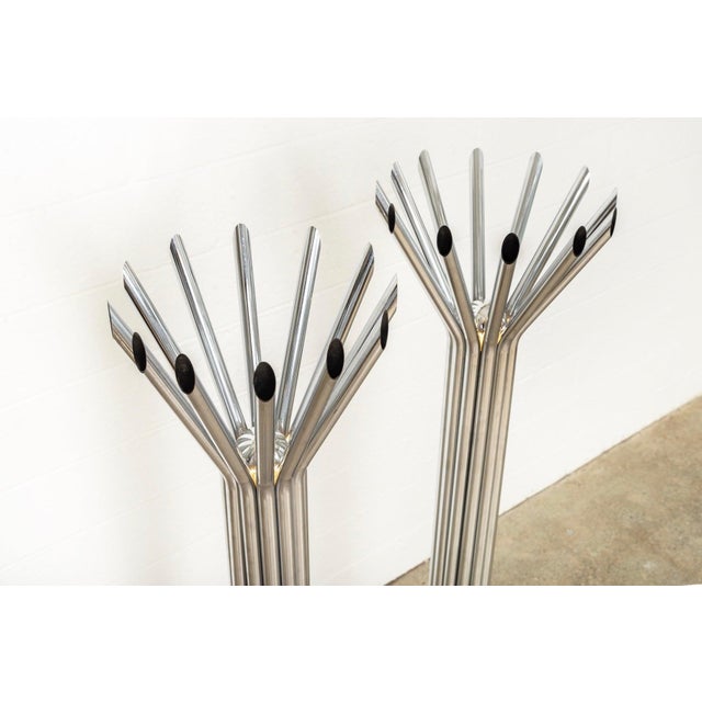 Chrome Mid 20th Century Silver Chrome Tubular Floor Lamp by Kovacs - a Pair For Sale - Image 8 of 11